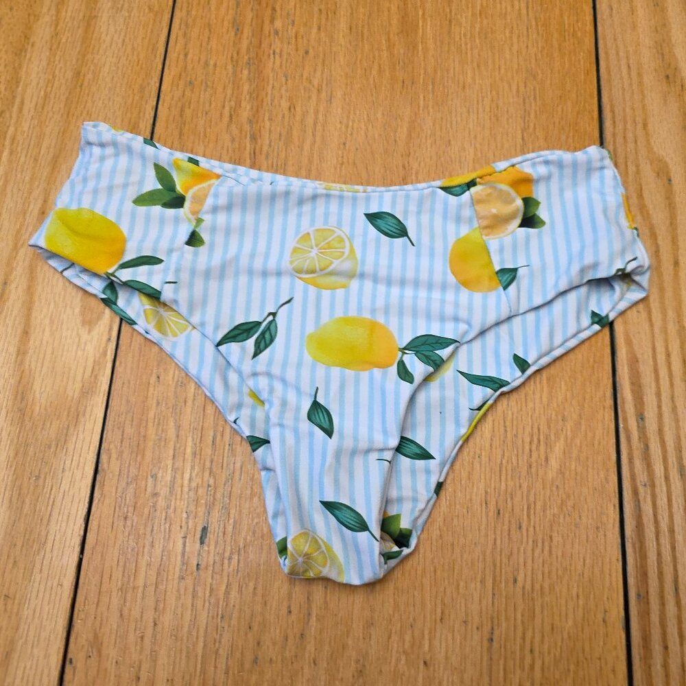 SHEIN Almafi Coast Lemon Bikini Bottoms Size Small